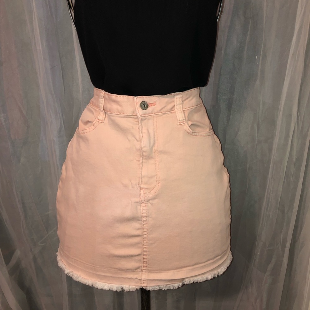 Never worn light pink denim skirt